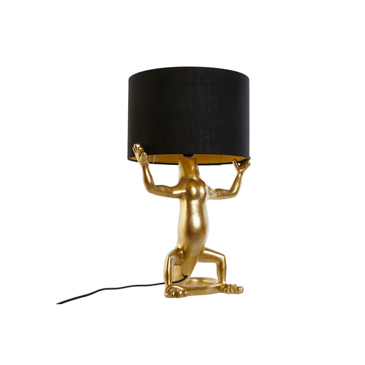 Pöytälamppu Home ESPRIT Musta Kullattu Hartsi 50 W 220 V 31 x 28 x 50 cm (2 osaa)