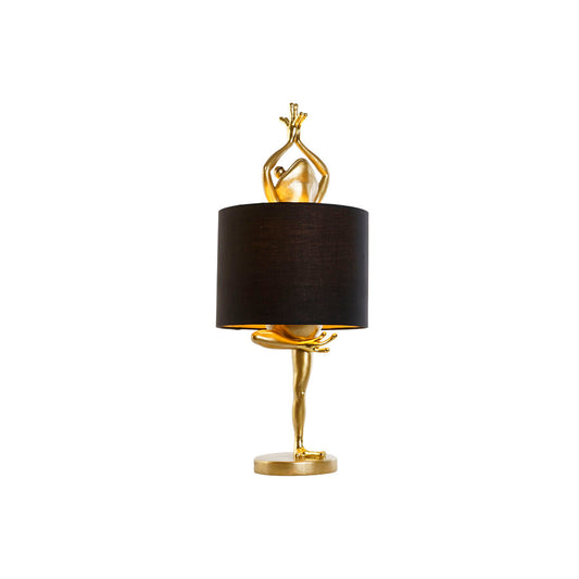 Pöytälamppu Home ESPRIT Musta Kullattu Hartsi 50 W 220 V 28 x 28 x 68 cm (2 osaa)
