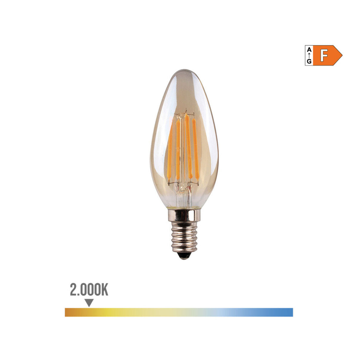 LED-lamppu EDM F 4,5 W E14 400 lm 3,5 x 9,8 cm (2000 K)