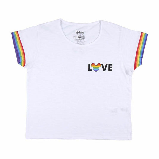 Naisten T-paita Disney Love Pride Valkoinen, Koko S