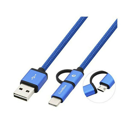 USB-kaapeli - Micro-USB ja USB C CoolBox COO-CAB-U2MC