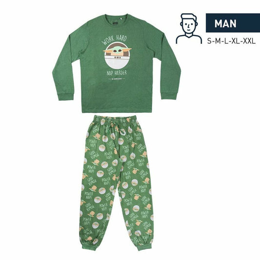 Pyjamat The Mandalorian Tummanvihreä (Aikuisten) Miehet, Koko XXL
