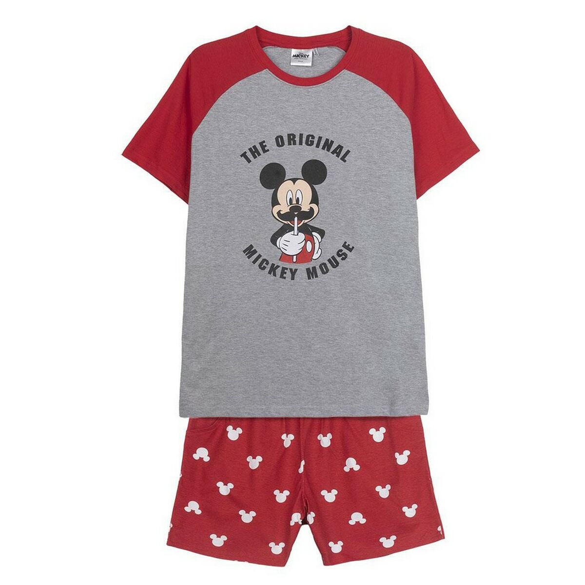 Pyjamat Mickey Mouse Punainen (Aikuisten) Miehet Harmaa, Koko S