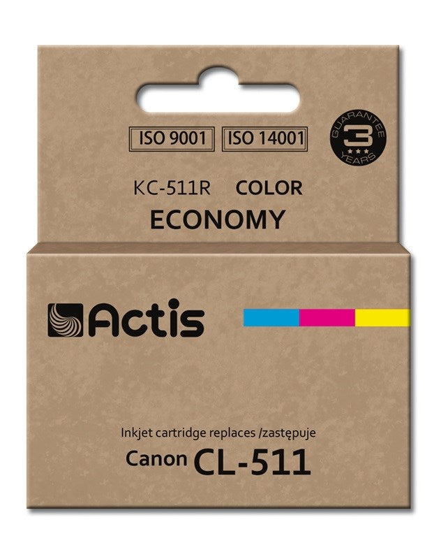 Actis KC-511R muste Canon-tulostimeen; Canon CL-511:n vaihto; Vakio; 12 ml; väri - KorhoneCom