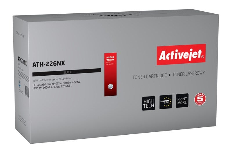 Activejet ATH-226NX väriaine HP-tulostimelle; HP 226X CF226X vaihto; Ylin; 9000 sivua; musta - KorhoneCom