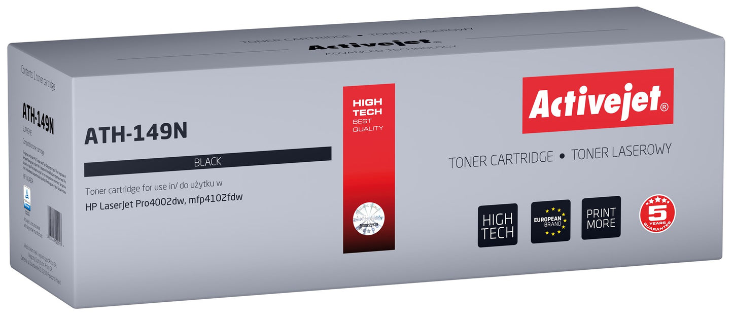 Activejet Toner ATH-149N HP-tulostimille; Korvaava HP 149A W1490A; Ylin; 2900 sivua; musta
