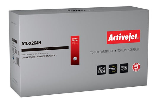 Activejet ATL-X264N värikasetti (Lexmark X264H11G -vaihtokasetti; Supreme; 9000 sivua; musta)
