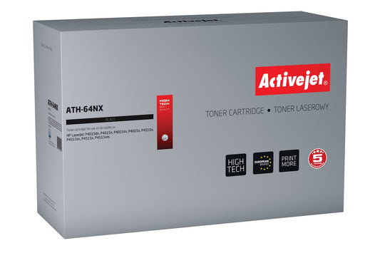 Activejet ATH-64NX -väriaine (korvaa HP 64X CC364X:lle; Supreme; 24000 sivua; musta)