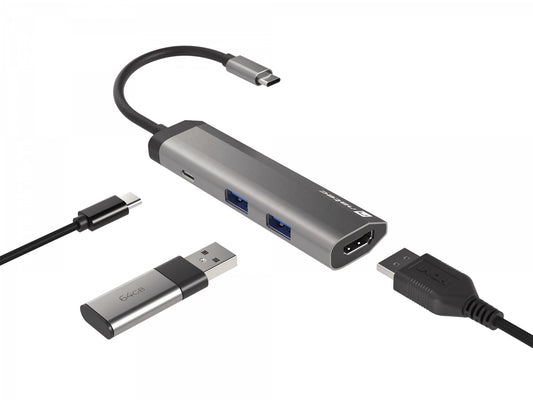 NATEC Fowler Slim Wired USB 3.2 Gen 1 (3.1 Gen 1) Type-C Black Chrome