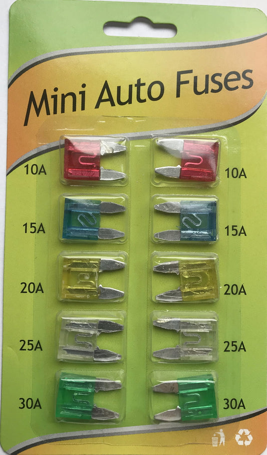 Mini Automotive Fuse Set - 10 pcs packing