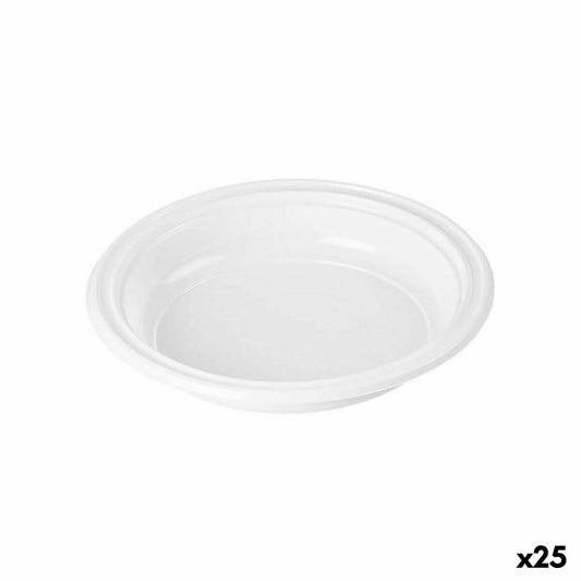 Sarja kierrätettäviä lautasia Algon Valkoinen Muovinen 20,5 x 20,5 x 3 cm (24 osaa)