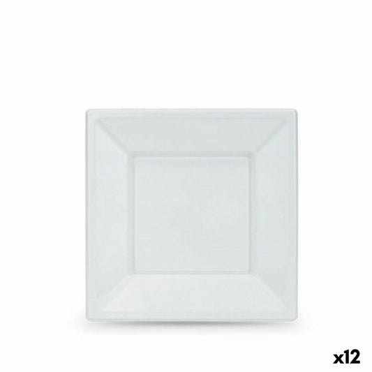 Sarja kierrätettäviä lautasia Algon Valkoinen Muovinen 18 x 18 x 1,5 cm (24 osaa)