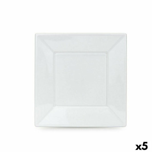 Sarja kierrätettäviä lautasia Algon Valkoinen Muovinen 23 x 23 x 1,5 cm (36 Osaa)