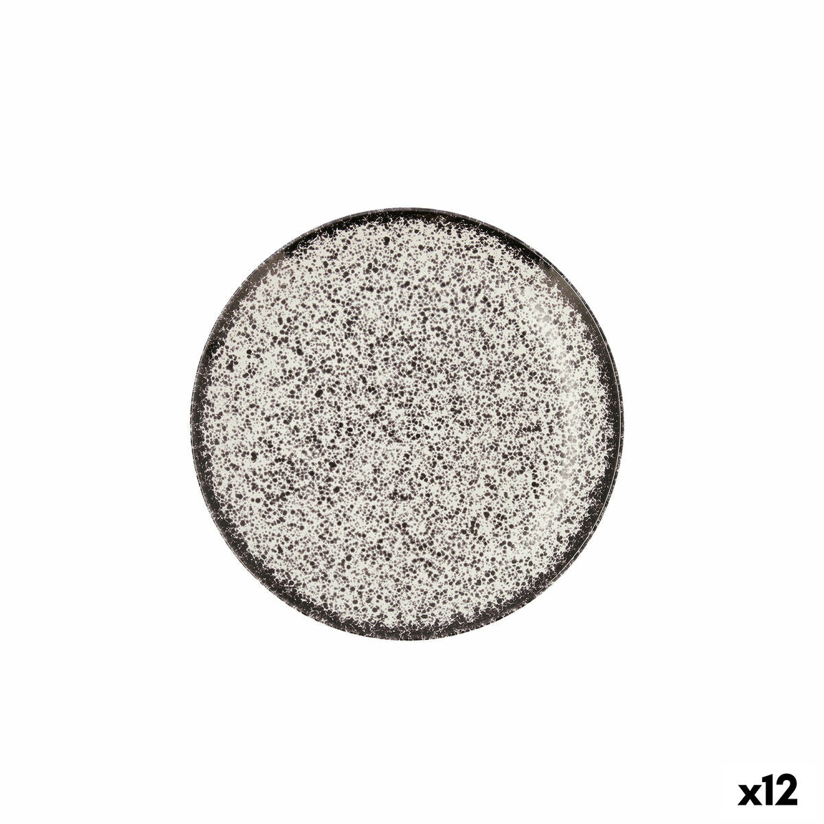 Litteä Lautanen Ariane Rock Musta Keraminen Ø 21 cm (12 osaa)