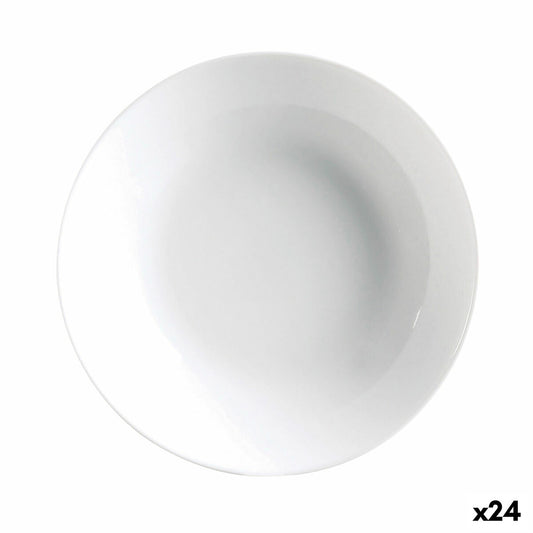 Syvä lautanen Luminarc Diwali 20 cm Valkoinen Lasi (24 osaa)