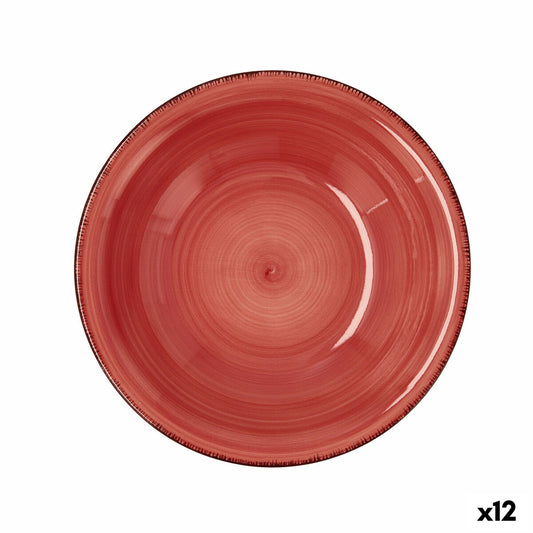 Syvä lautanen Quid Vita Keraminen Punainen (ø 21,5 cm) (12 osaa)