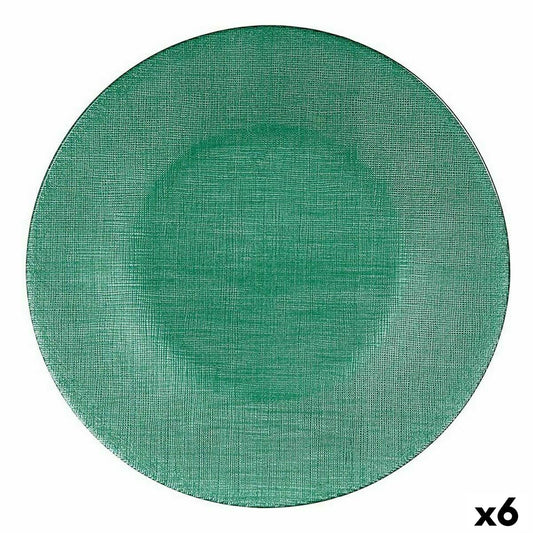 Litteä Lautanen Vihreä Lasi 27,5 x 2 x 27,5 cm (6 osaa)