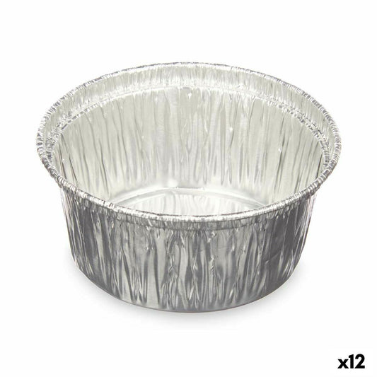 Keittiöastia-setti Kertakäyttöinen Pyöreä Alumiini 8,5 x 8 x 8,5 cm (12 osaa)