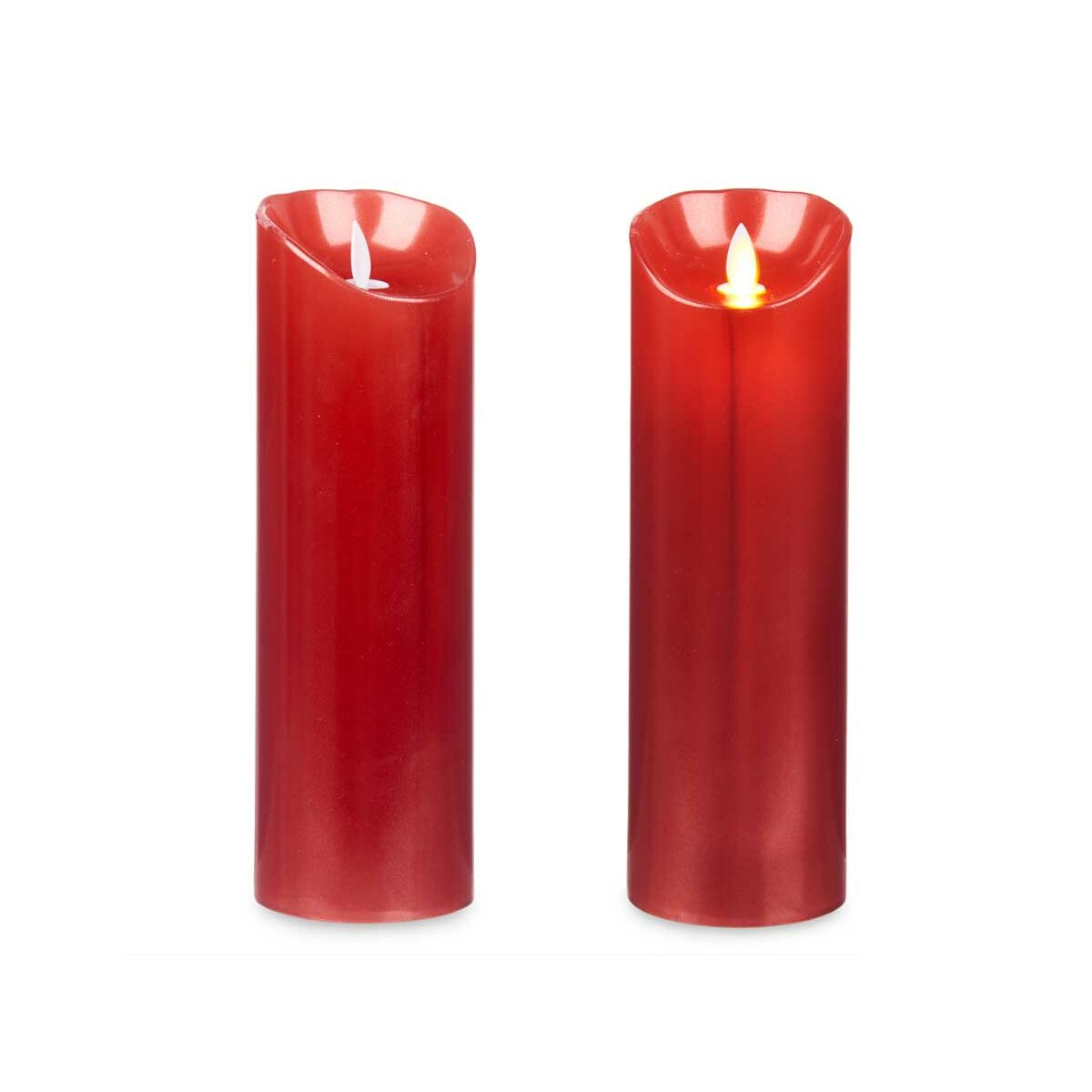 LED Kynttilä Punainen 8 x 8 x 25 cm (12 osaa)