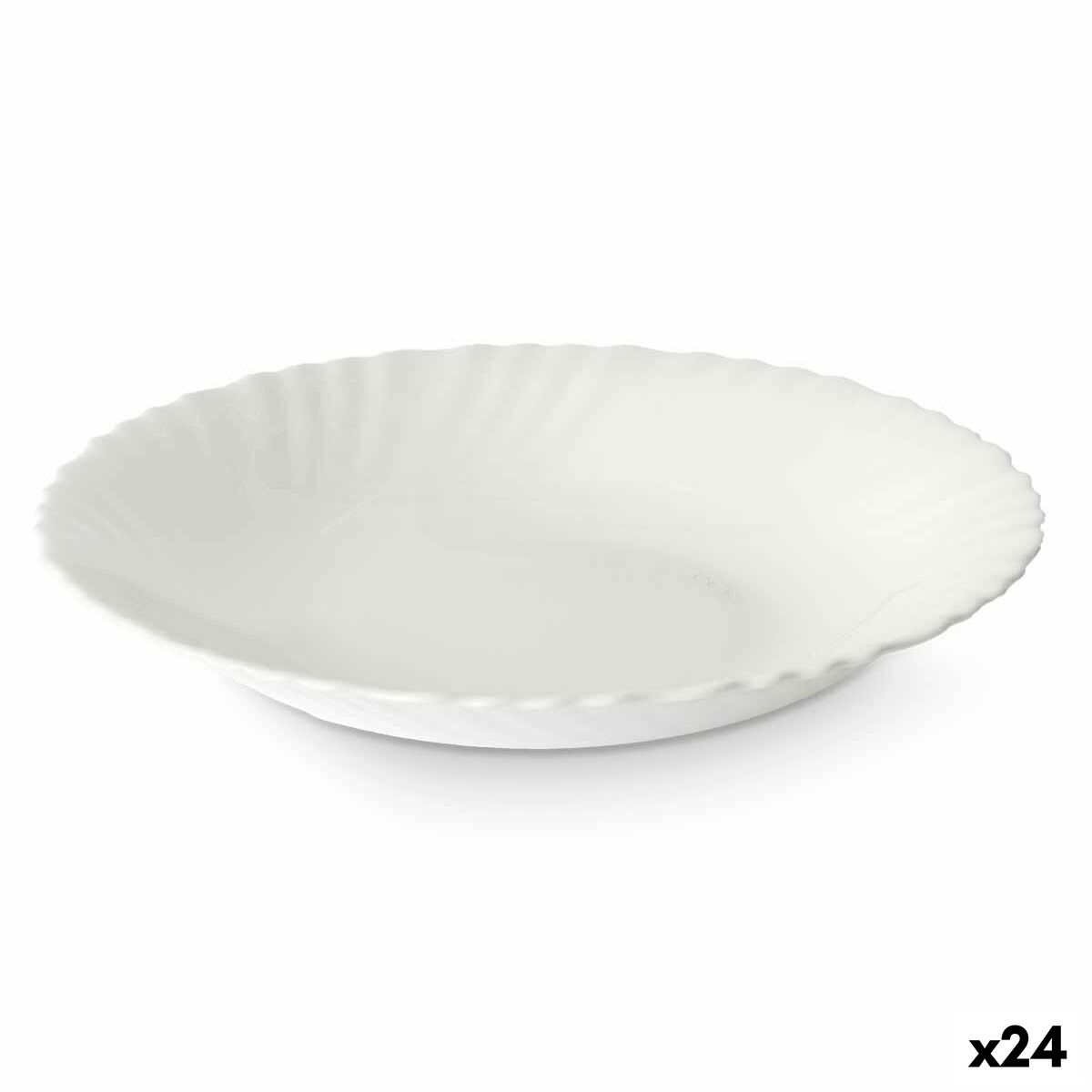 Syvä lautanen Valkoinen Lasi 21,5 x 3 x 21,5 cm (24 osaa)