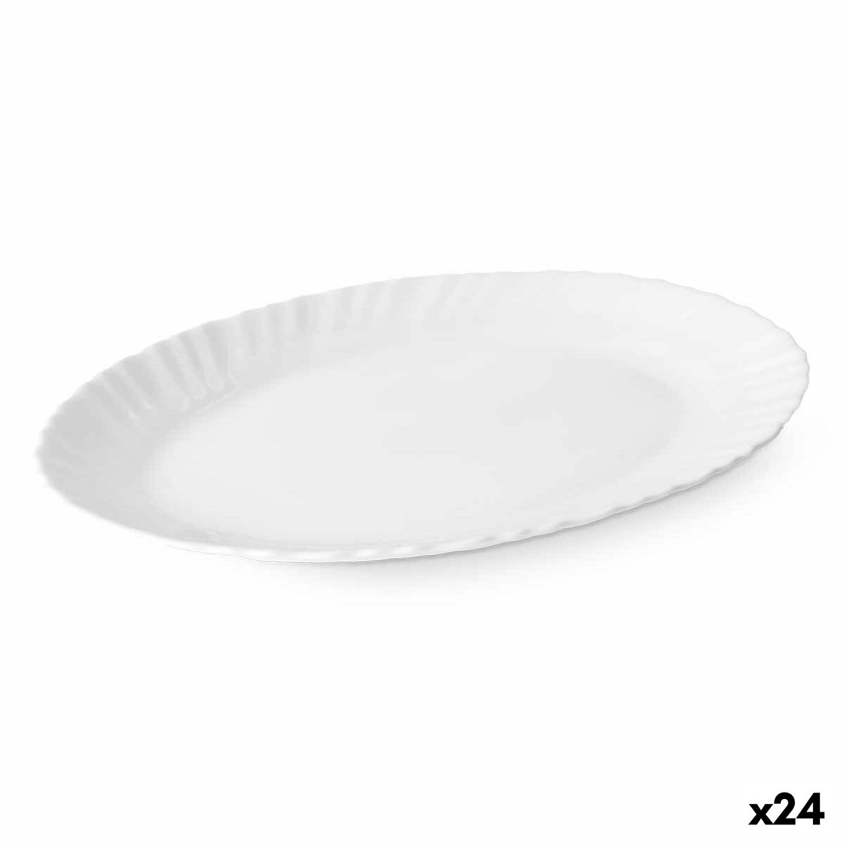 Vuoka Valkoinen Lasi 30,5 x 2,5 x 23,5 cm (24 osaa)