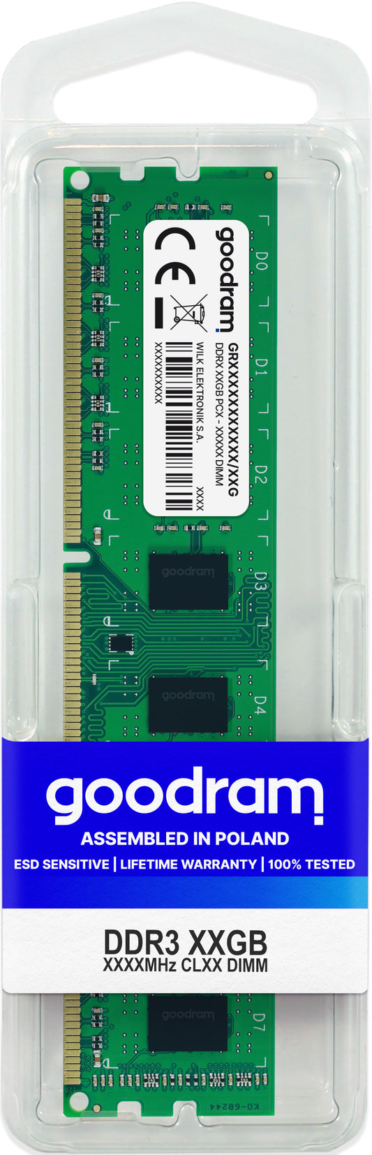 Goodram GR1333D364L9S/4G muistimoduuli 4 GB 1 x 4 GB DDR3 1333 MHz