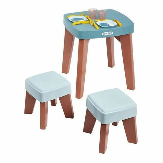 Table and 2 chairs Ecoiffier Muovinen Monivärinen (13 Kappaletta)