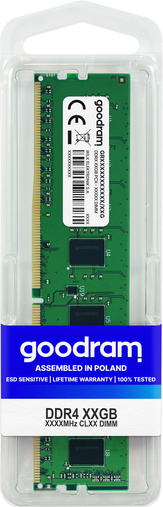 Goodram GR2666D464L19/16G muistimoduuli 16 GB 1 x 16 GB DDR4 2666 MHz