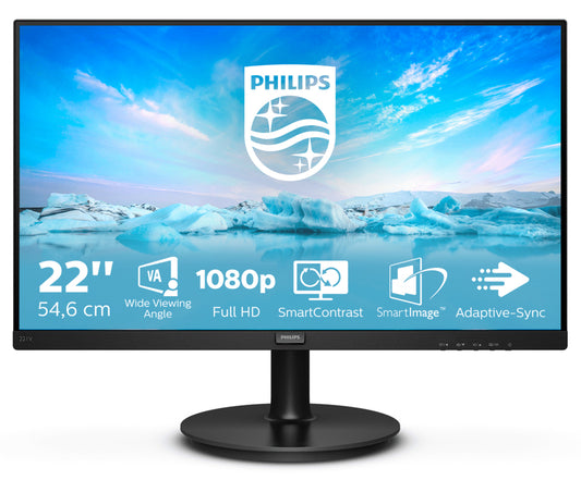 Philips V Line 221V8A/00 LED display 54,6 cm (21.5") 1920 x 1080 pikseliä Full HD Musta