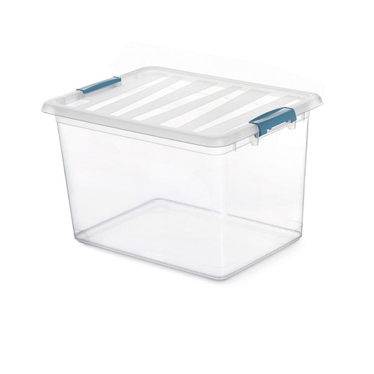 Monikäyttöinen laatikko Domopak Living Katla Kahvoilla Läpinäkyvä 20 L polypropeeni (39 x 29 x 25,5 cm)
