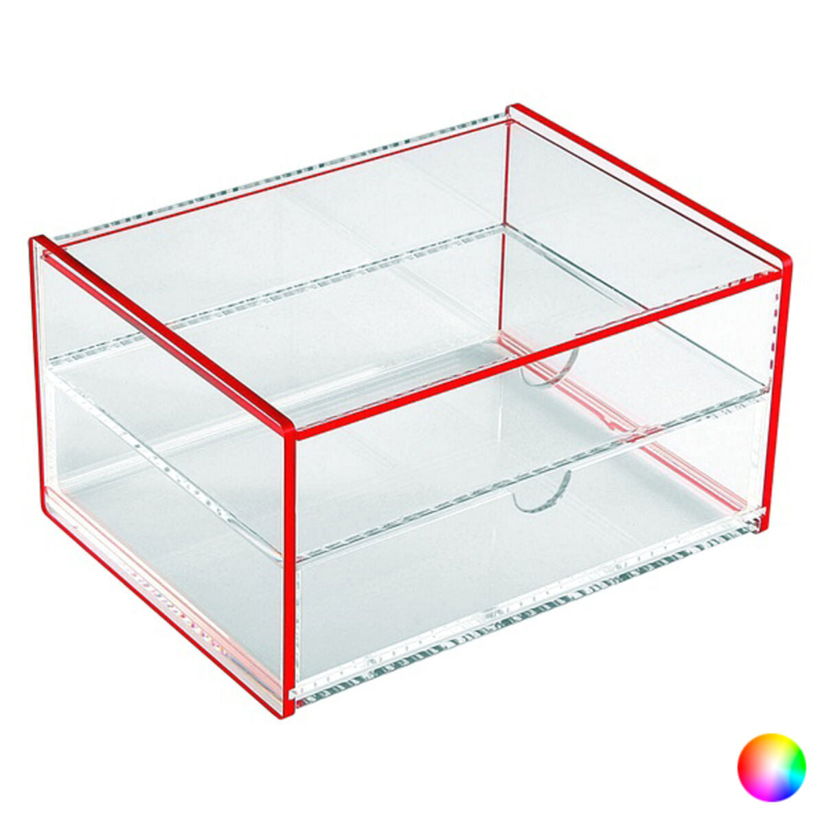 Laatikko lokeroilla polypropeeni (13 x 9,2 x 17,1 cm), Väri Punainen
