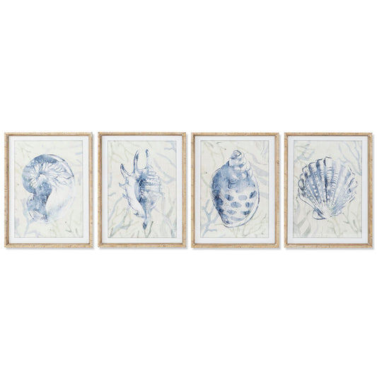 Maalaus Home ESPRIT Välimeren Kotilo 45 x 2,5 x 60 cm (4 osaa)