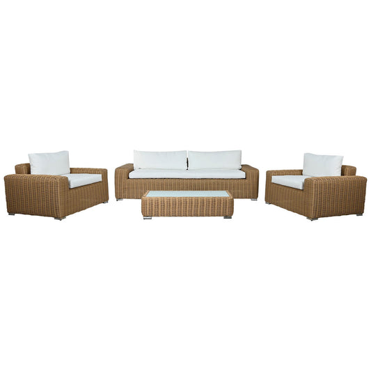 Sohva ja tuolisetti Home ESPRIT Kristalli synteettinen rottinki 248 x 85 x 80 cm