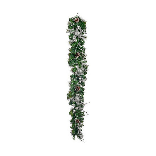 Joulukoristeköynnös Ruskea Vihreä Hopeinen 24 x 12 x 180 cm