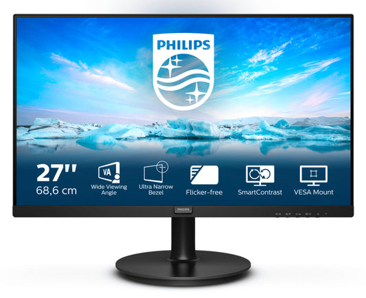 Philips V Line 271V8L/00 LED display 68,6 cm (27") 1920 x 1080 pikseliä Full HD Musta