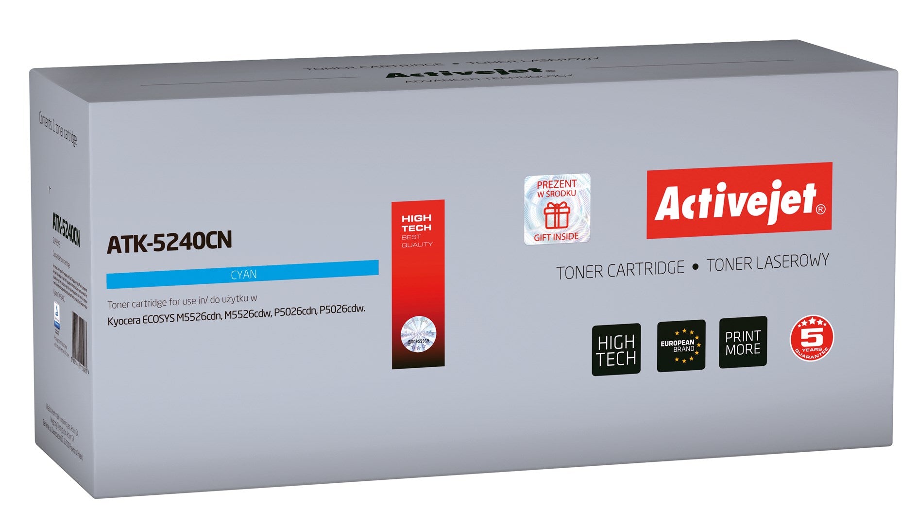 Activejet ATK-5240CN toner (replacement for Kyocera TK-5240C, Supreme, 3000 pages, cyan) - KorhoneCom