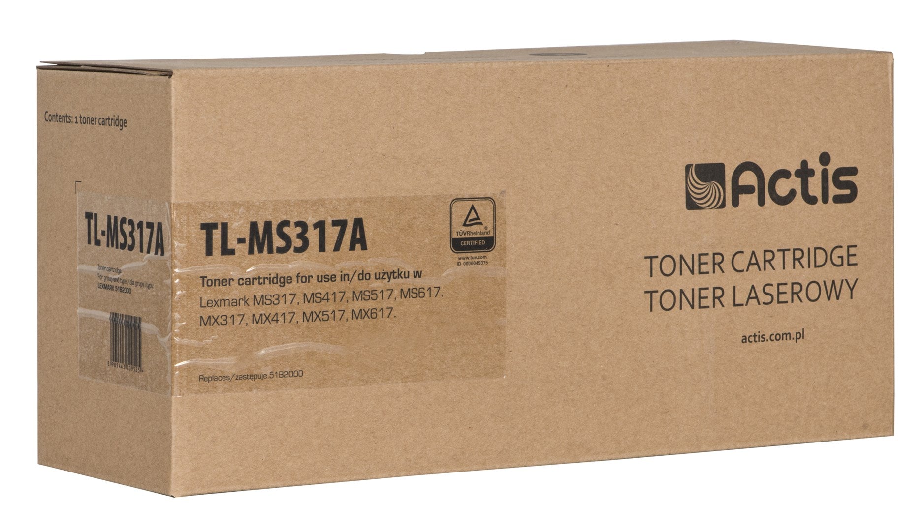 Actis TL-MS317A toner (replacement for Lexmark 51B2000, Standard, 2500 pages, black) - KorhoneCom