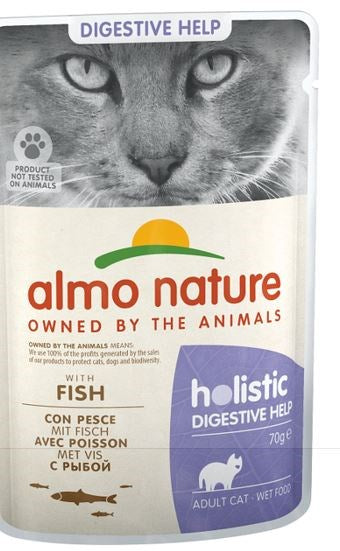 Almo Nature Functional herkkä kalan kanssa - märkäruoka aikuisille kissoille, joilla on herkkyys- ja yliherkkyysongelmia suolistossa - 70 g