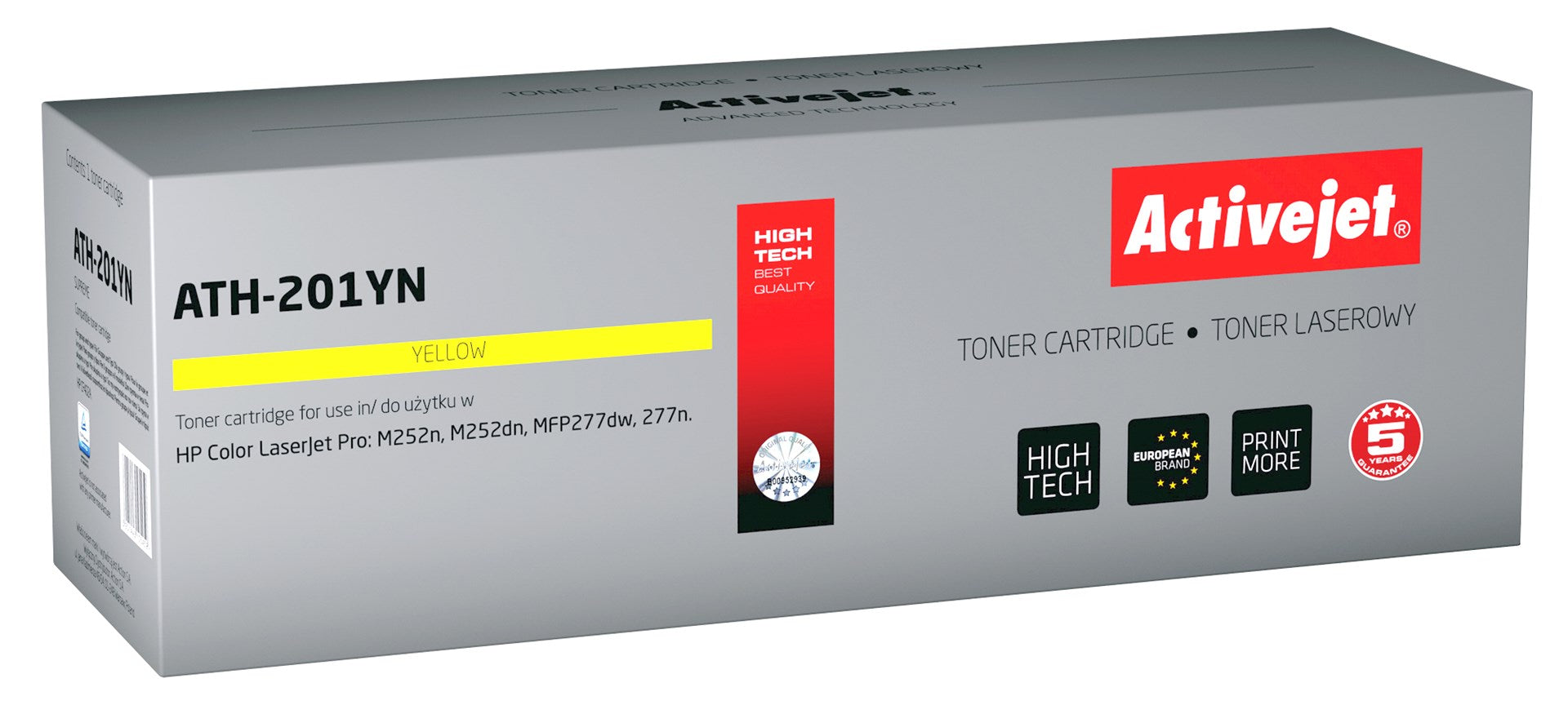 Activejet ATH-201YN toner for HP printer, HP 201A CF402A replacement, Supreme, 1400 pages, yellow - KorhoneCom