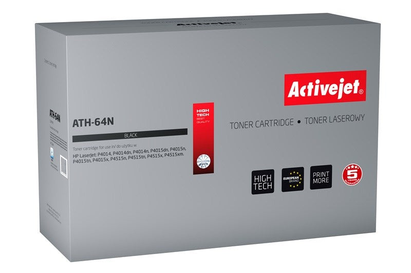 Activejet ATH-64N toner for HP printer, HP 64A CC364A replacement, Supreme, 10000 pages, black - KorhoneCom