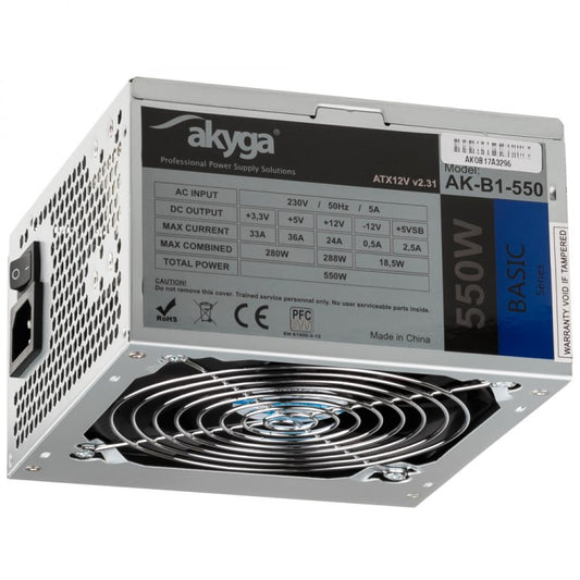 Akyga AK-B1-550 power supply unit 550 W 20+4 pin ATX ATX Grey - KorhoneCom