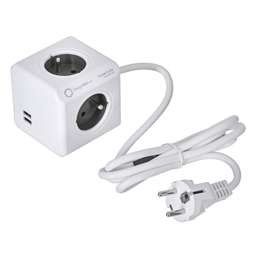 Allocacoc PowerCube Extended USB E(FR) 1,5 m teholaajennus 4 vaihtovirtapistorasiaa