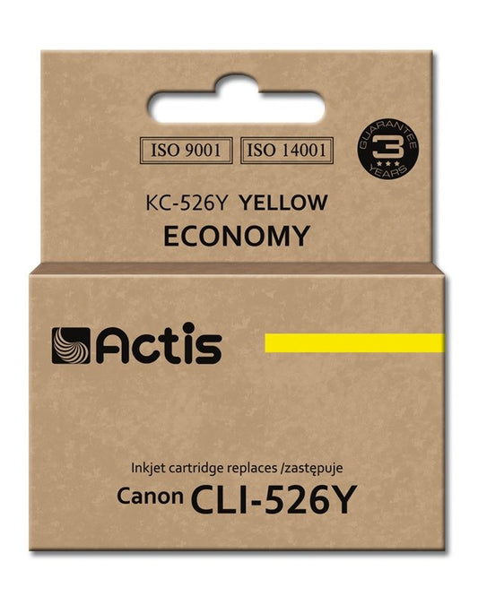 Actis KC-526Y muste Canon-tulostimeen; Canon CLI-526Y vaihto; Vakio; 10 ml; keltainen