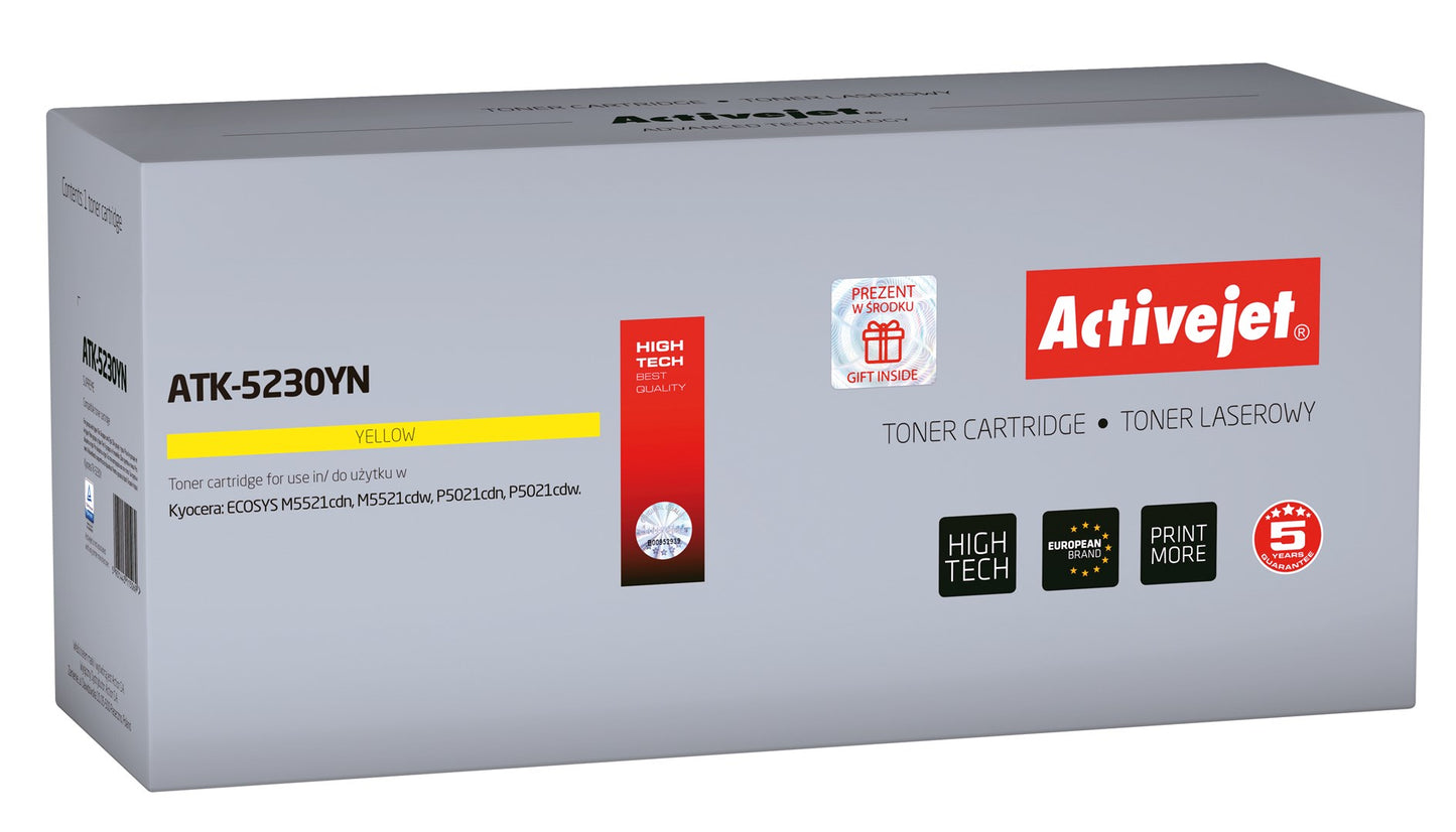Activejet ATK-5230YN toner (replacement for Kyocera TK-5230Y, Supreme, 2200 pages, yellow)