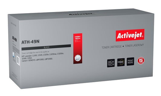 Activejet ATH-49N väriaine HP-tulostimeen; HP 49A Q5949A Canon CRG-708 korvaava; Supreme; 3200 sivua; musta - KorhoneCom