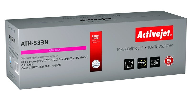 Activejet ATH-533N toner for HP printer, HP 304A CC533A  Canon CRG-718M replacement, Supreme, 3200 pages, magenta - KorhoneCom