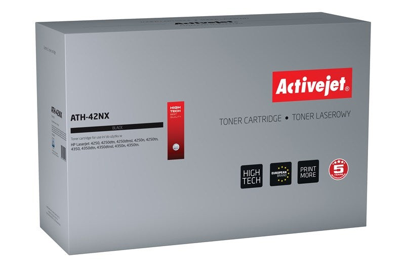 Activejet ATH-42NX toner for HP printer, HP 42X Q5942X replacement, Supreme, 20000 pages, black