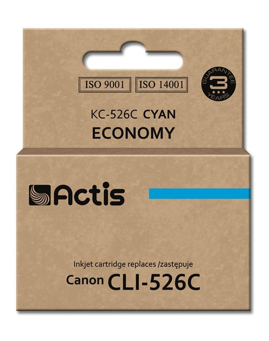 Actis KC-526C muste Canon-tulostimelle; Canon CLI-526C vaihto; Vakio; 10 ml; syaani