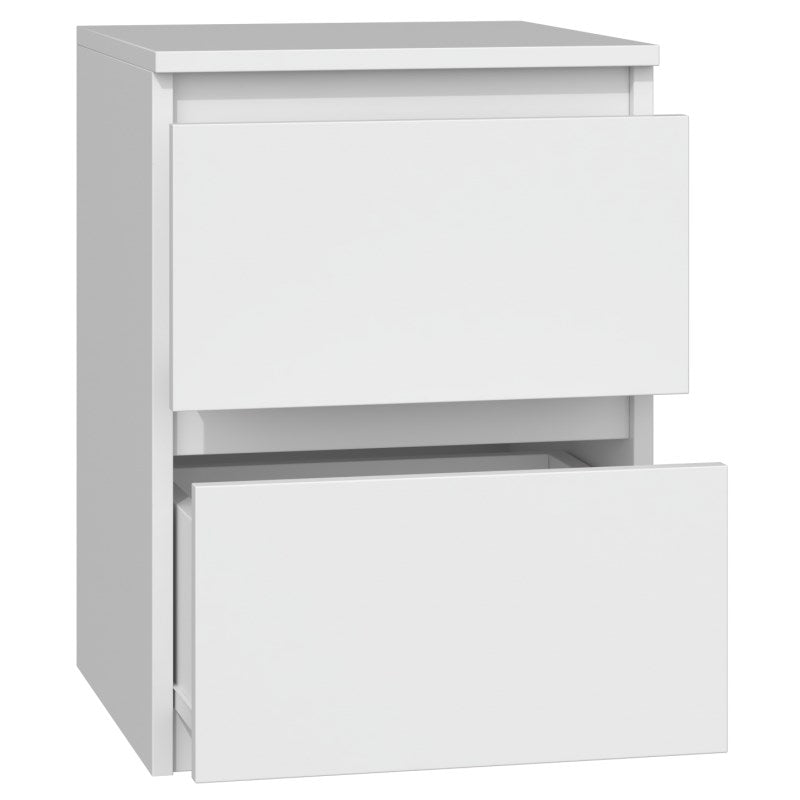 Topeshop M2 BIEL yöpöytä/yöpöytä 2 laatikkoa Valkoinen