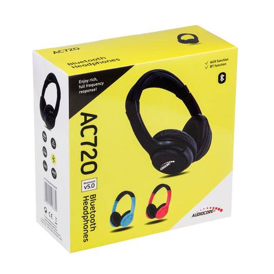 Audiocore V5.1 wireless bluetooth headphones  200mAh  3-4h working time  1-2h charging time  AC720 R red - KorhoneCom